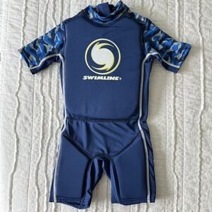 Swim‎ Safety Suit Floaties SwimlineTrainer Suit Life Vest Blue Pool Beach M